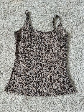 Leopard Print Cami Tank Top - Brown